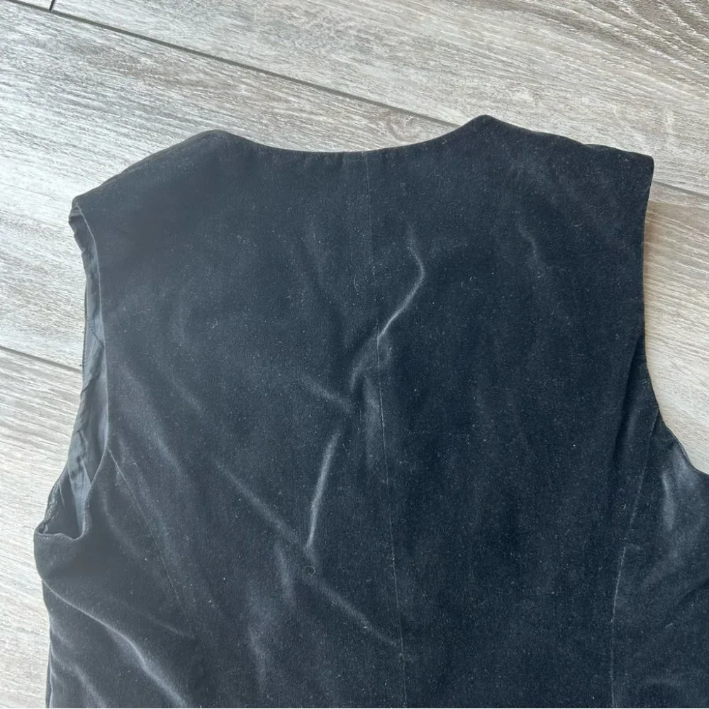 Vintage 90s Susan Bristol Embroidered Velvet Waistcoat Vest - Picture 8 of 11